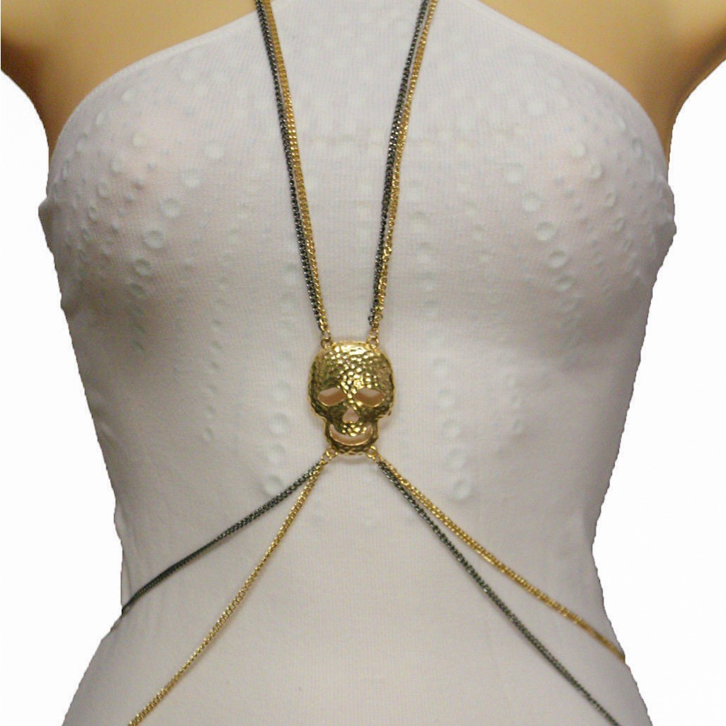 Gold And Black Body Chain Jewelry
